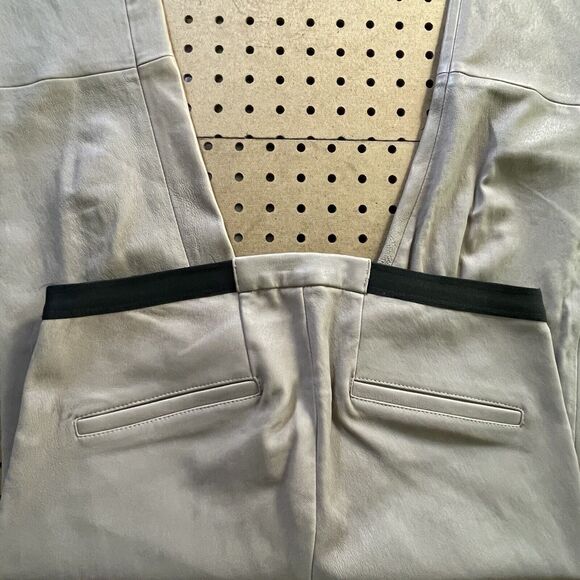 Helmut Lang Pants Womens Size 8 (30x26) Tan Brown Pure Lamb Leather Crashed Slim - Picture 5 of 11